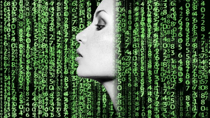 woman, code, matrix